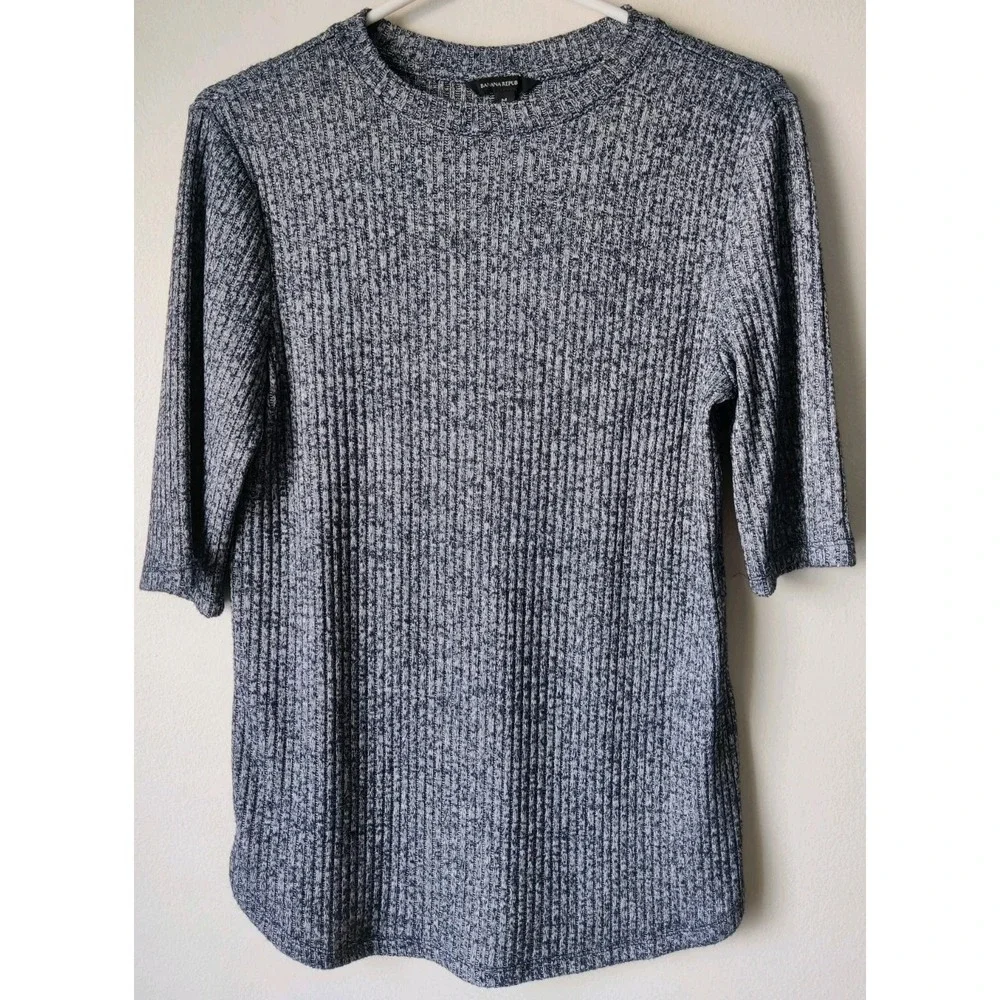 Banana Republic Women's Marled Sweater Half Sleeve  Round Hem Gray Size‎ M